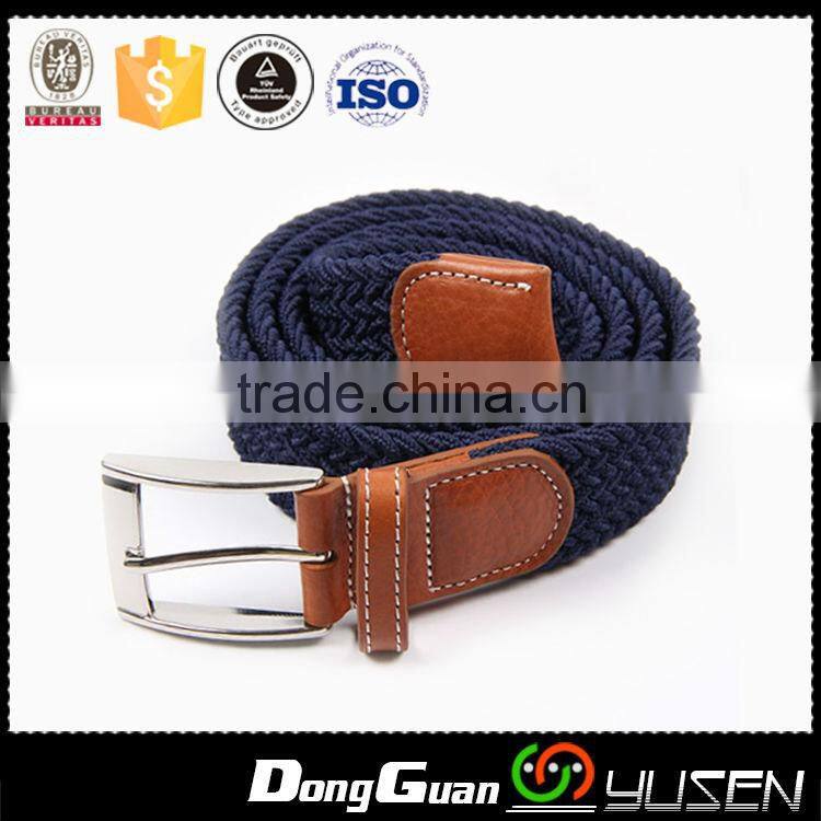 Customized D Ring Navy Canvas Belt With Genuine Leather