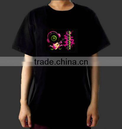 muticolor popular 100% cotton EL t-shirt for party and celebratory situation