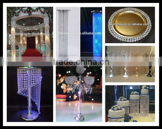 elegant fashion crystal and metal wedding decoration leaf shaped charger plates