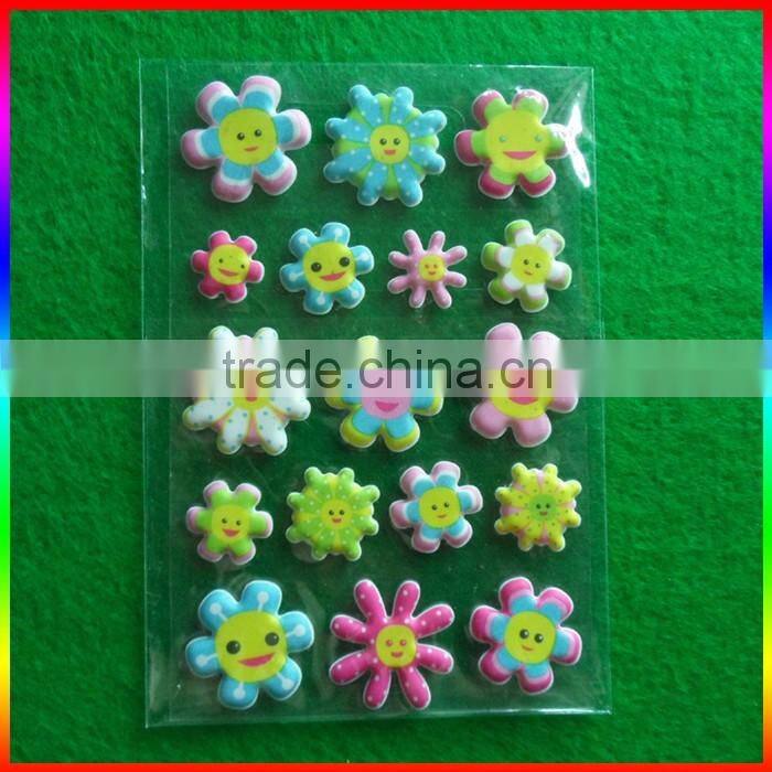 shiny smile face puffy sticker fashion