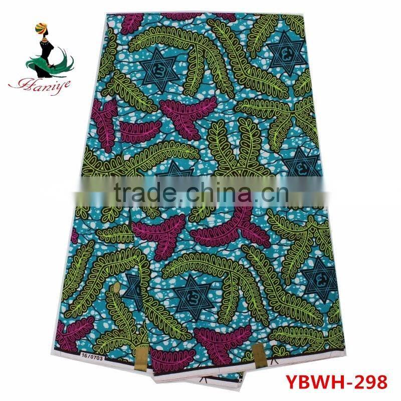 Green African wax prints fabric for women ankara dress clothing holland wax