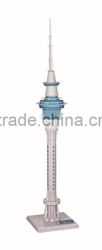3D famous Architectural building paper model of tree sky tower