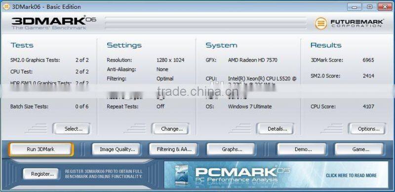 original HD7570 DDR3 2G 128BIT VGA card