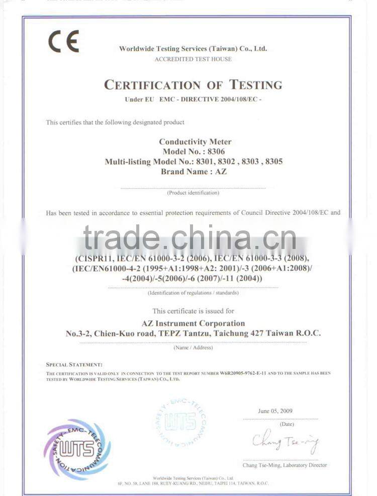 Handheld Digital Electrical Conductivity Meter For Water Purity Tester AZ8303