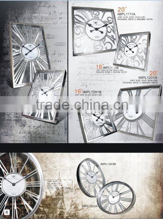 Mordern Home Wall Decorative Quartz Metal Clocks