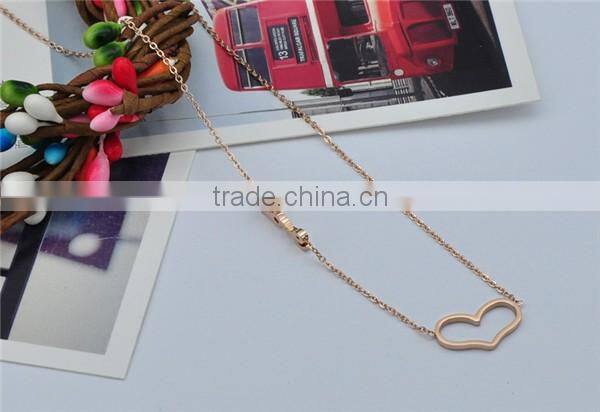 hollow heart pendant necklace stainless steel charm chain necklace dubai jewelry