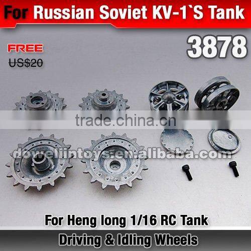 DWI dowellin New Metal Tracks Driving & Idling Wheels For Heng Long 1 16 RC Tank Russian Soviet KV-1`S (3878)