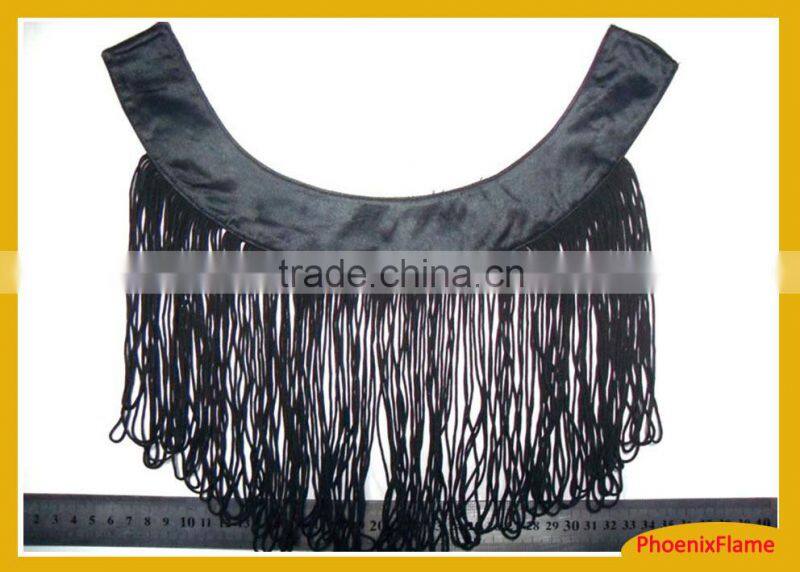 black tassel fringe applique