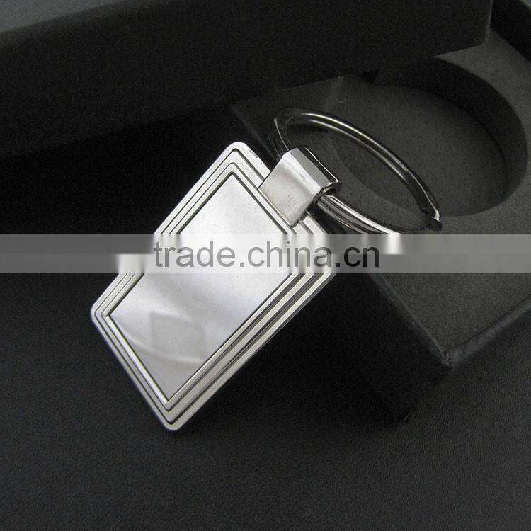 Low price metal laser engraving 2d round keychain