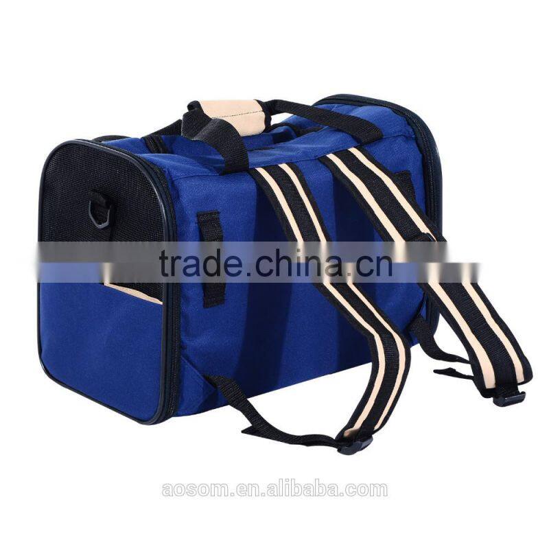 Pawhut Pet Portable Backpack Bag Cute Cat Dog Puppy Carrier -Blue