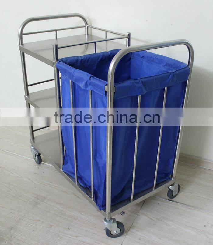 Kareway stainless steel hospital waste cart with wheels,hospital cleaning trolley