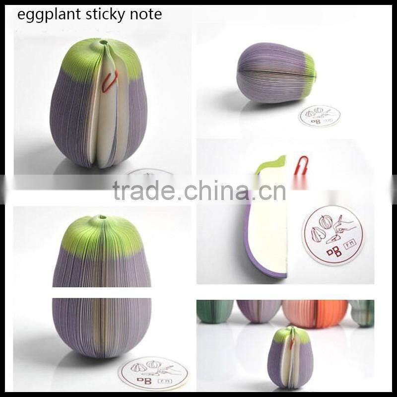 Many vegetables custom shape cute mini onion shape sticky notes as promotional gift for girls