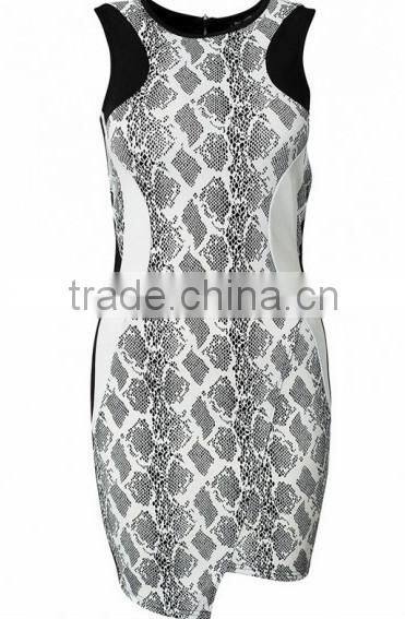 Light Green Wave Striped Sleeveless Dress slim dress fashion