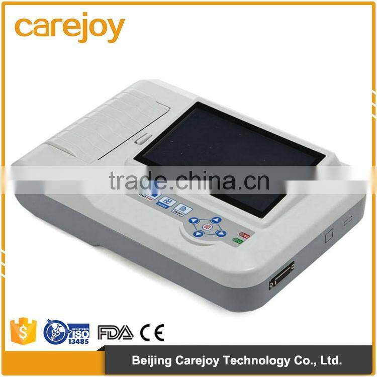 High resolution 480*270 wider Touch screen portable Standard 12 Lead ecg soft keyboard control