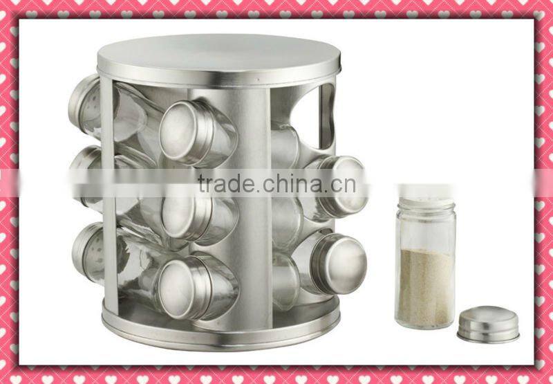 Revolving spice jar rack set glass spice jar rack set kitchen set rack