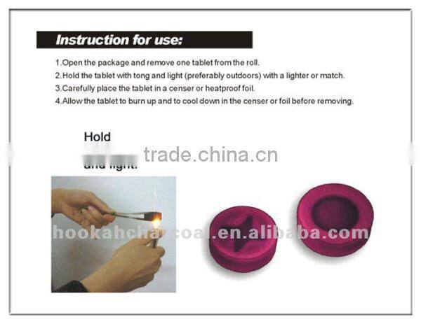 Smokeless hookah charcoal shisha charcoal hard wood material