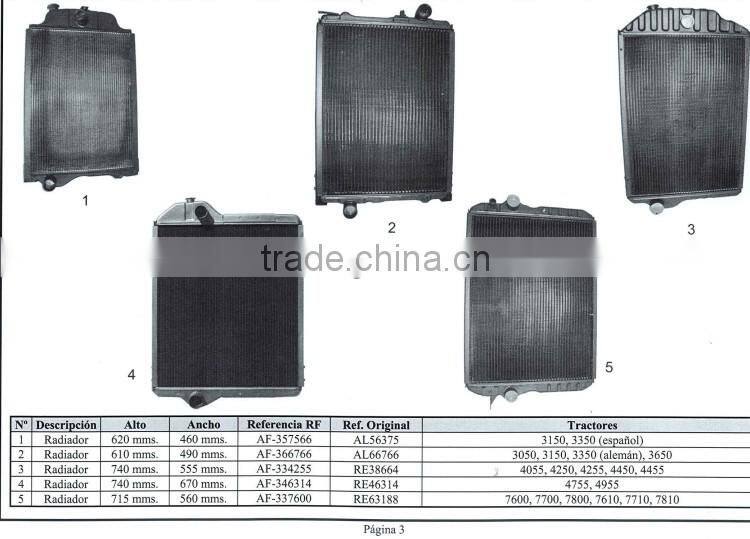 OEM excavation farming tractor radiator for John Deere