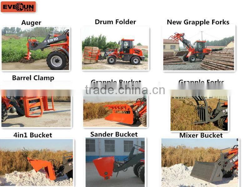 Everun Telescopic Wheel Loader ER1500 with Pallet Forks,Snow bucket