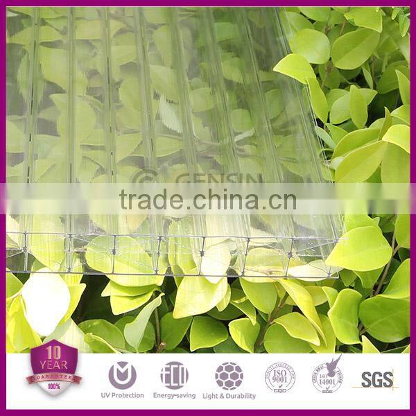 Haining Gensin Grade A 25mm polycarbonate transparent multiwall sheet/polycarbonate polyglass sheet /pc eraction partition