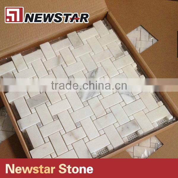 Newstar Wholesale White Marble Tile Veining Patterns Of Gold And Grey Finish Mosaic