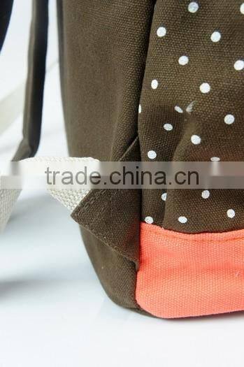 Store More Beautiful Cartoon Print Polka Dot Canvas Casual Daypacks Rucksack