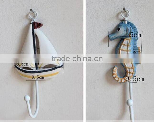 CY077 Mediterranean style decorative wall hanging tag hook decorative wall hanging tag Fish animal seashell hanging tag