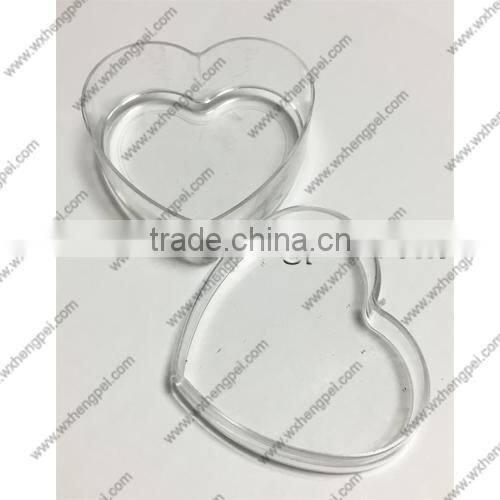 Cleverish portable cute transparent heart plastic storage jewelry wedding box kit