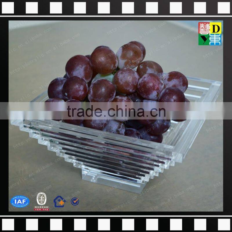 Clear acrylic fruit tray wholesale PMMA snake tray plastic food tray from china manufacturer