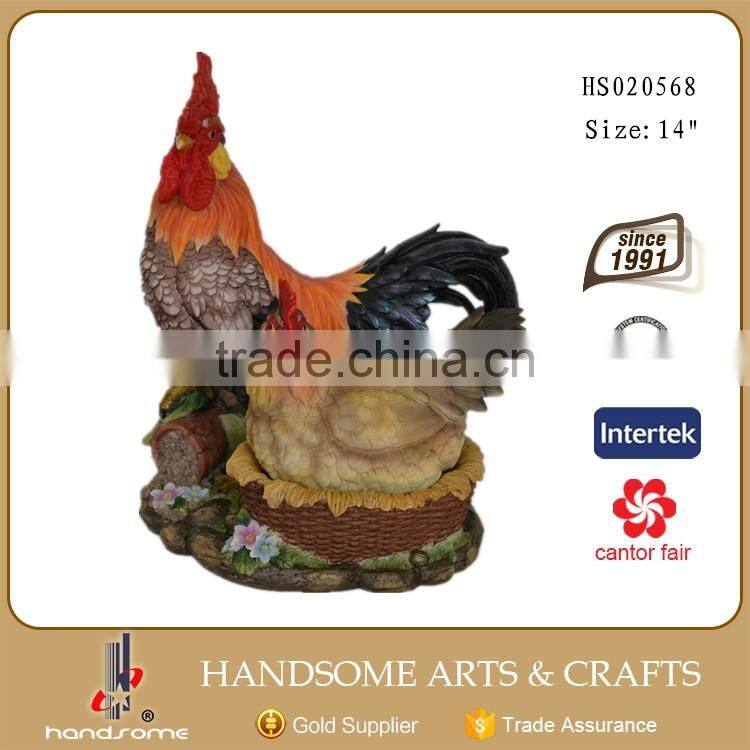 14 Inch Home Decoration Resin Rooster Chinese New Year Gifts