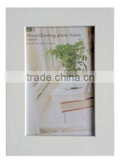 MDF Wood Display White Single Photo Frame With Triangle Hook