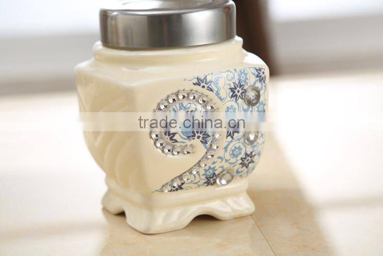 ceramic canister set stainless metal stand