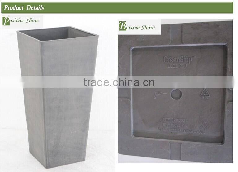 Plastic Square Tall Planter/ outdoor flower pot/20 years/new design/UV protection