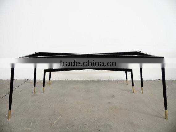 28 inch height metal iron table base with brass legs