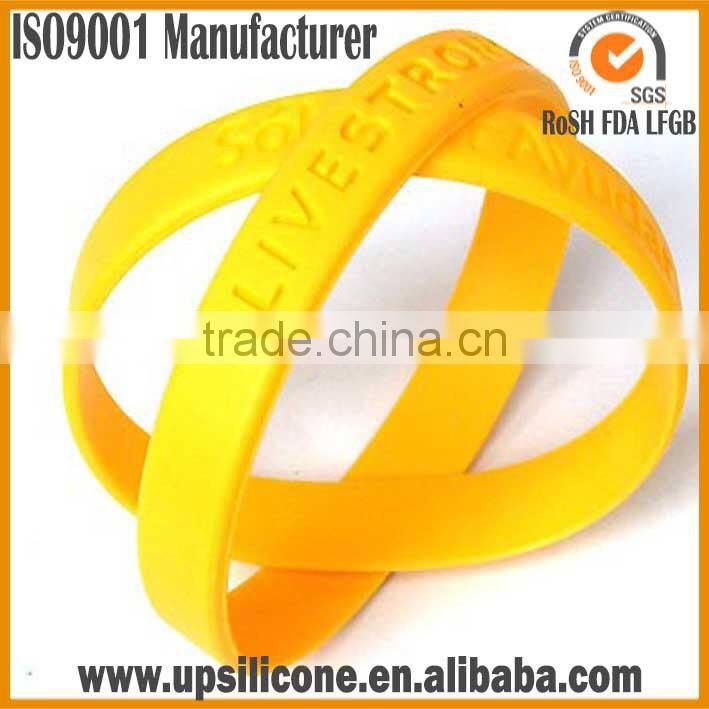 china supplier high quality custom silicon wristband debossed