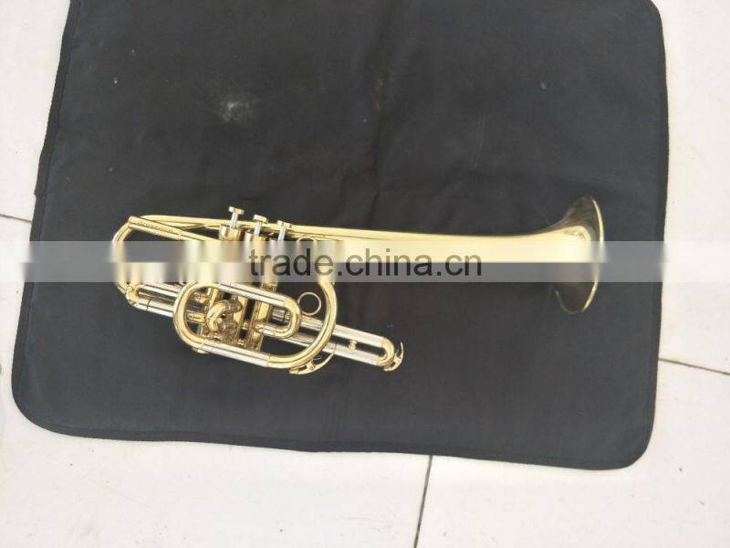 Gold lacquer marching brass musical instrument marching trumpet