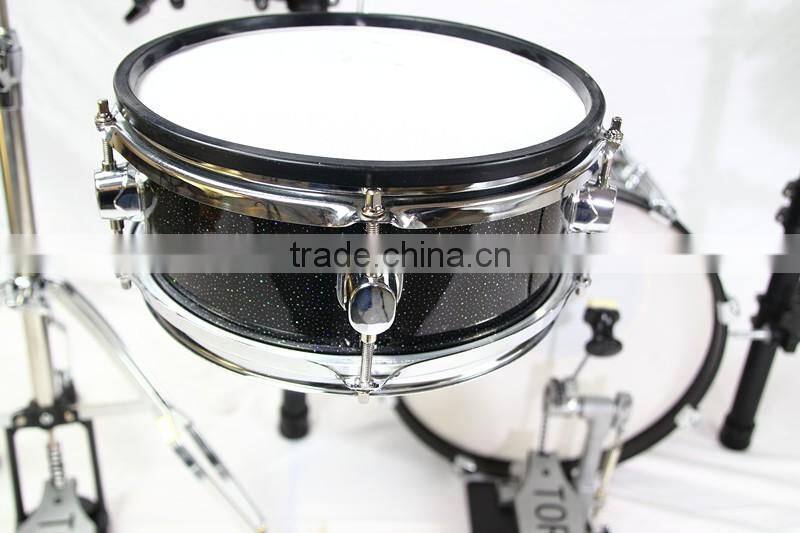 5 pc black wooden digital drum set