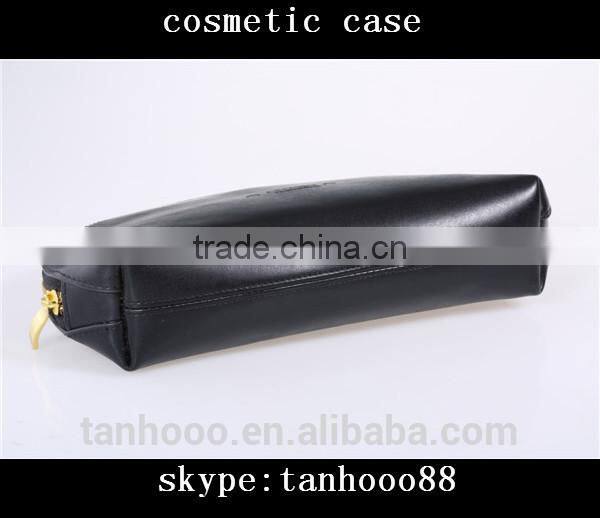 High Quality Black Shell Shape Makeup Case Leather Cosmetic Bag Case