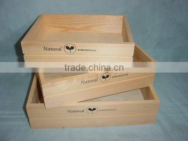 Modern style pine wooden storage box wooden crates