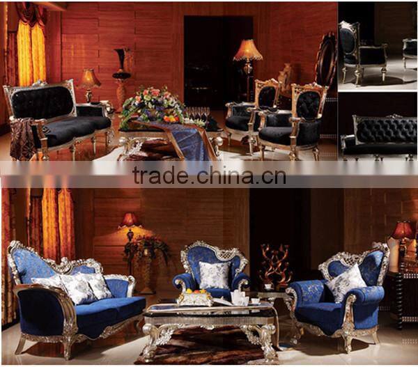 MD-2207-01 Classical gold leaf solid wood bed end