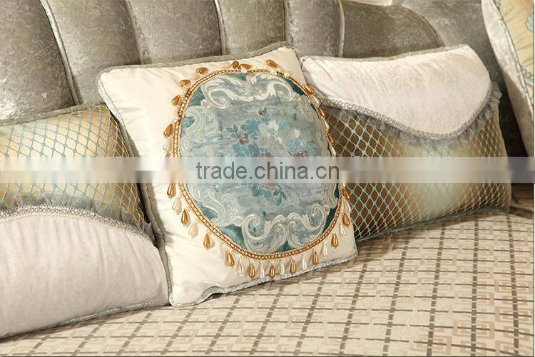 M007 French Upholstery fabric Wooden Sofa Set Furniture Chesterfield Sofa