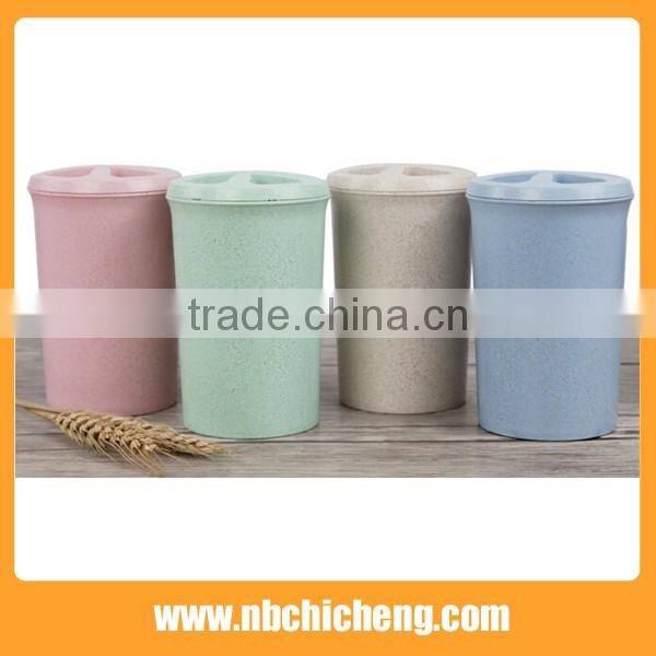 Good quality health bathroom toothbrush holder wheat straw toothbrush holder