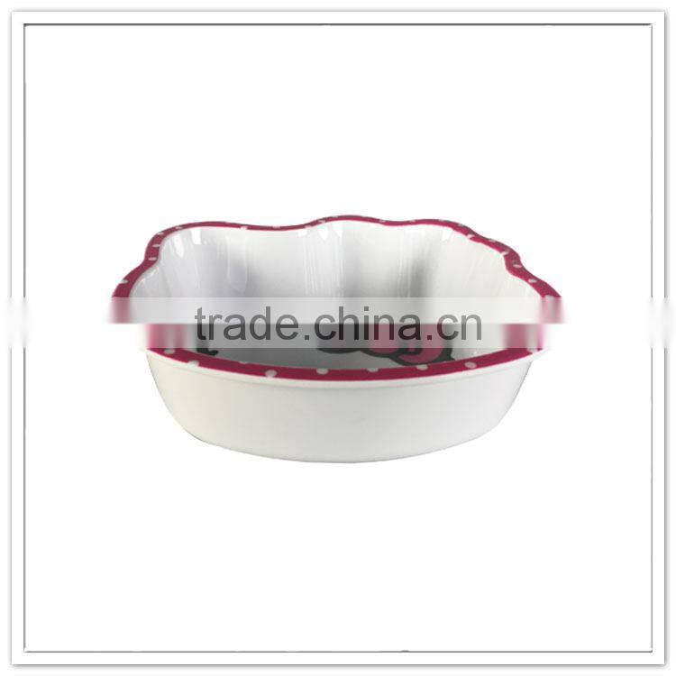 alibaba china Cat shaped red pink classic design custom logo high quality diy cute plastic bowl