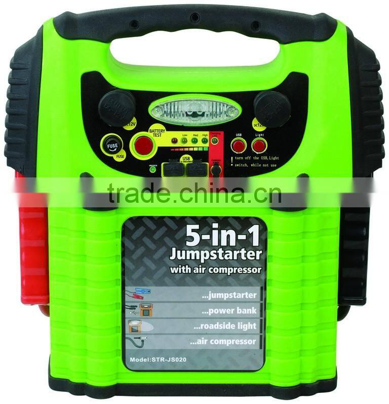 5 in 1 Car battery jump starter power bank with air compressor