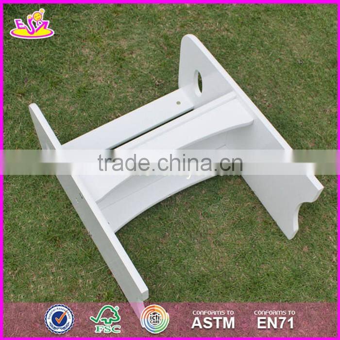 2017 new design home / school / kindergarten white wooden toddler activity table with storage box W08G193