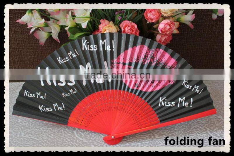 Customized Japanese style folding paper fan with advertising logo