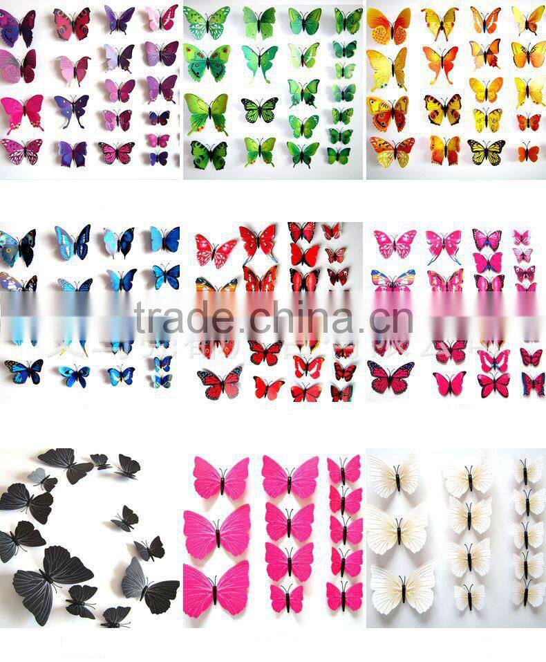 Hot Sale 3D Butterfly Wall Sticker Crafts Butterflies Decor Wall Sticker Decorative