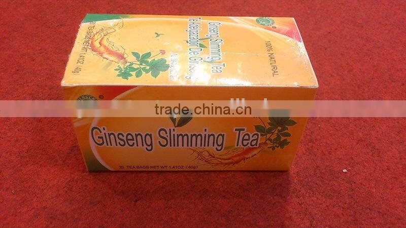 2017 best effect slim tea for lossing weight/private label slimming tea with ginseng/cheapest price fat burner tea
