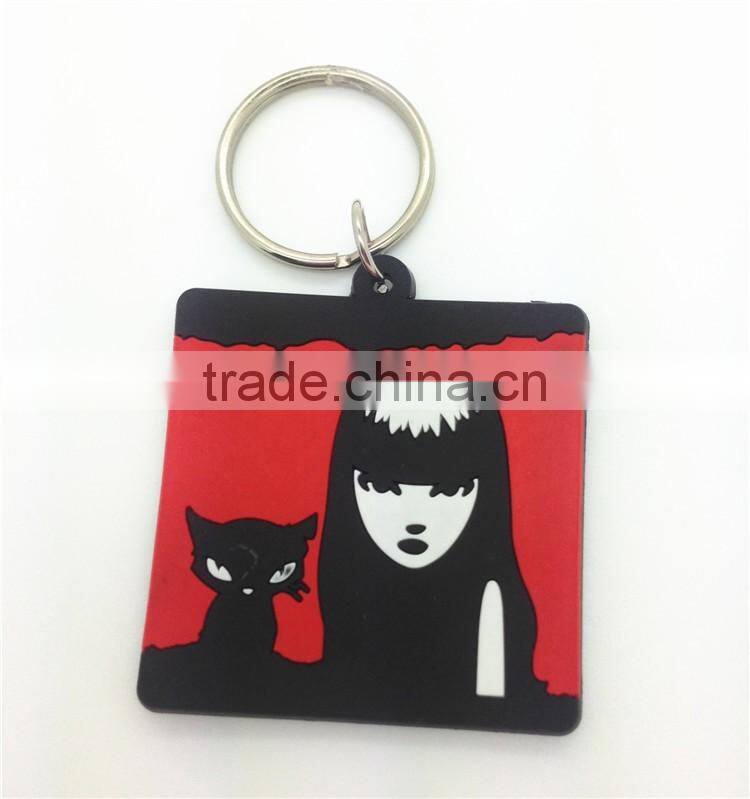 China manufacturer direct sale 2D PVC custom keychain maker