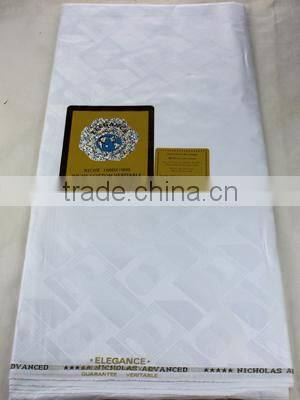 100% cotton white guinea brocade fabric for african men and women