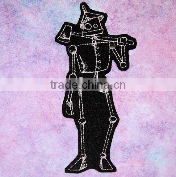 Custom high quality embroidered creative skulls couples patch for clothes embroidery patch made in china choose size/color